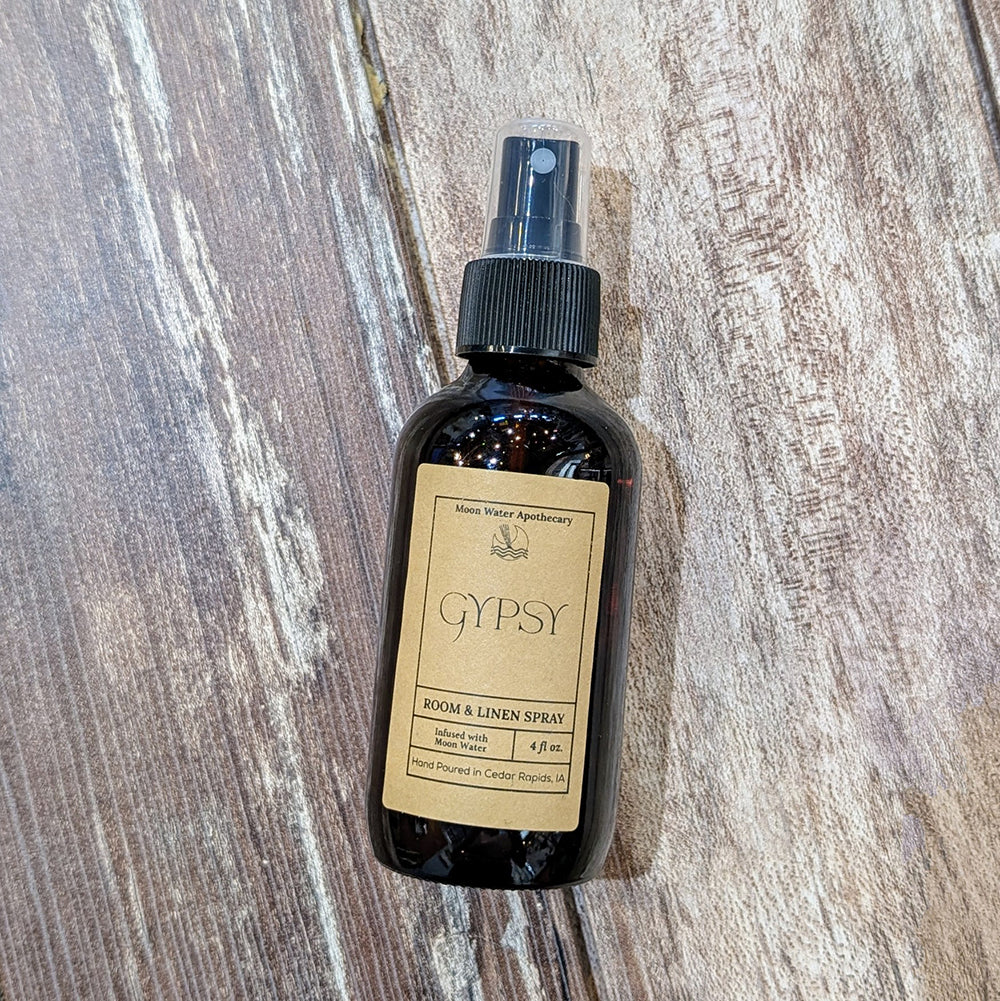 Gypsy Room &amp; Linen Spray | cypress, frankincense, myrrh, soft patchouli, vetiver, cedarwood