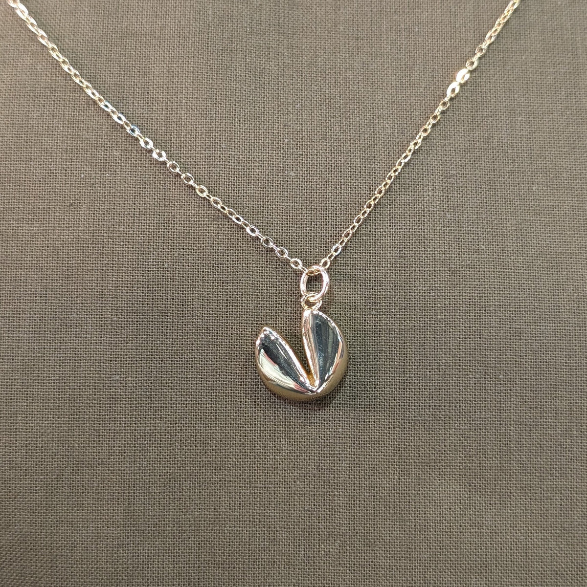 Fortune Cookie Pendant Necklace | 18K Gold Plated