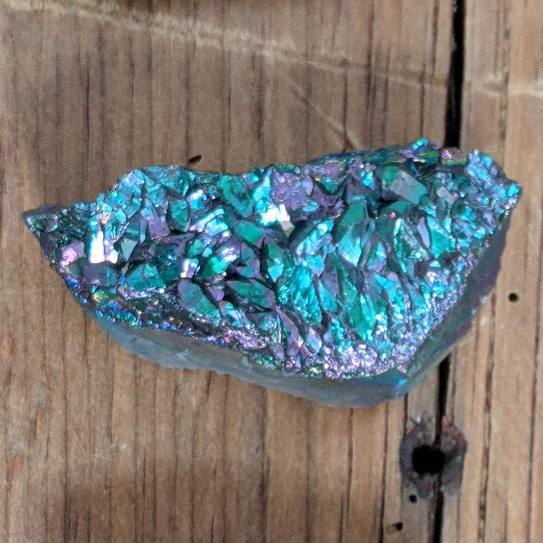 Rainbow Aura Amethyst Crystal Cluster