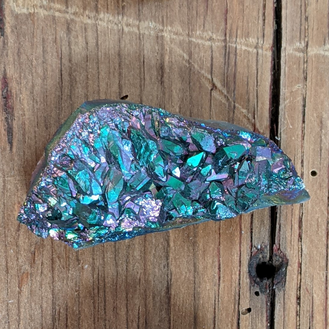 Rainbow Aura Amethyst Crystal Cluster