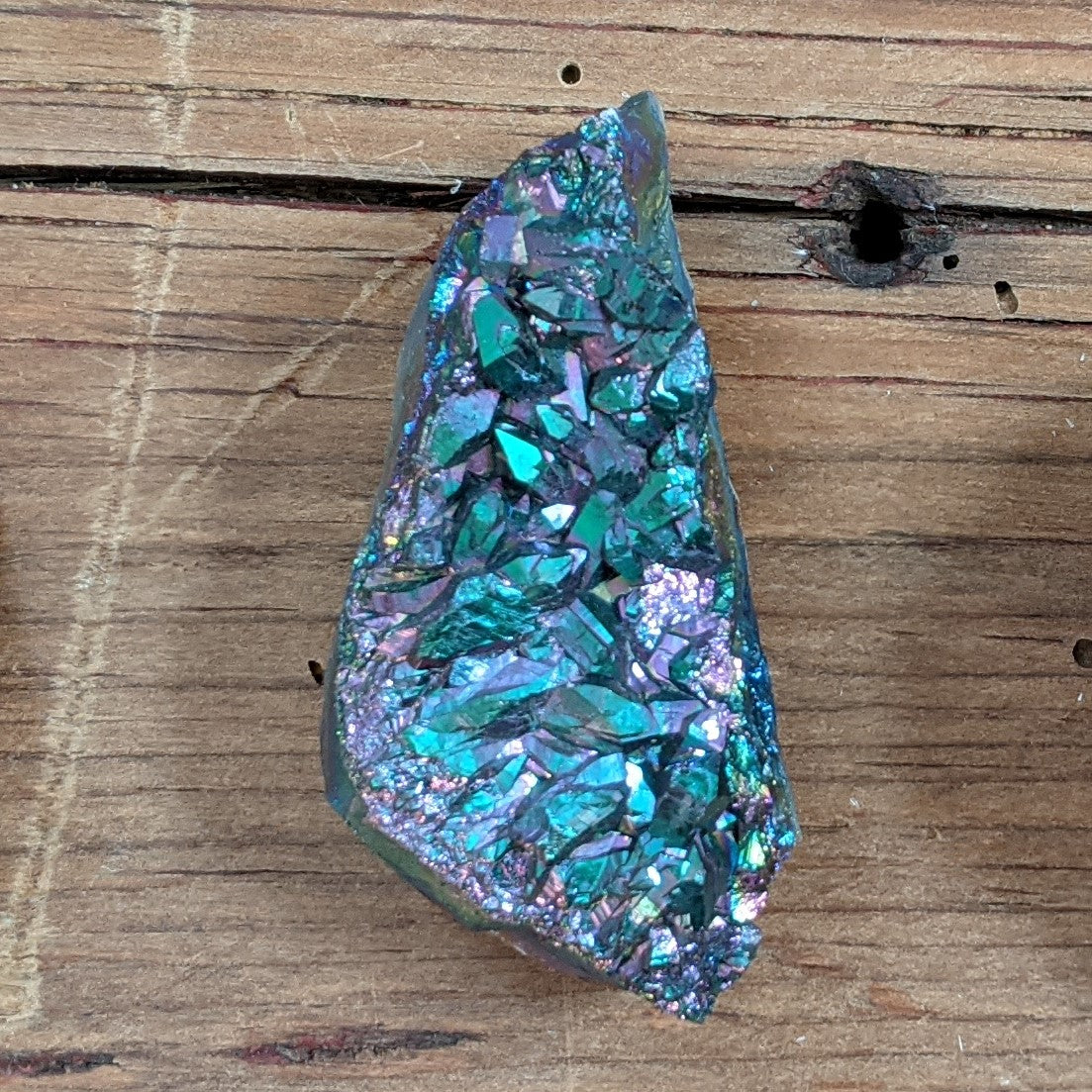 Rainbow Aura Amethyst Crystal Cluster