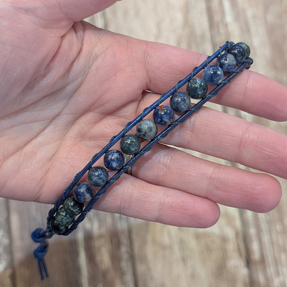 Sodalite &amp; Kambaba Jasper Bracelet | 7-8.5&quot;