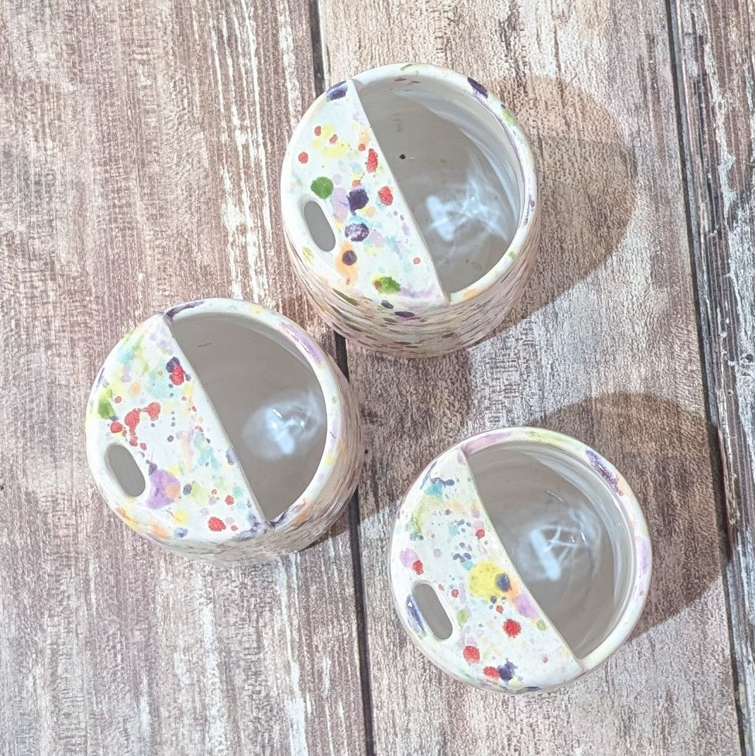 Splatter Paint On The Go "Sippy" Ceramic Cups | 12 oz