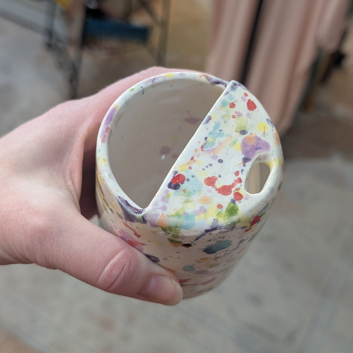Splatter Paint On The Go "Sippy" Ceramic Cups | 12 oz