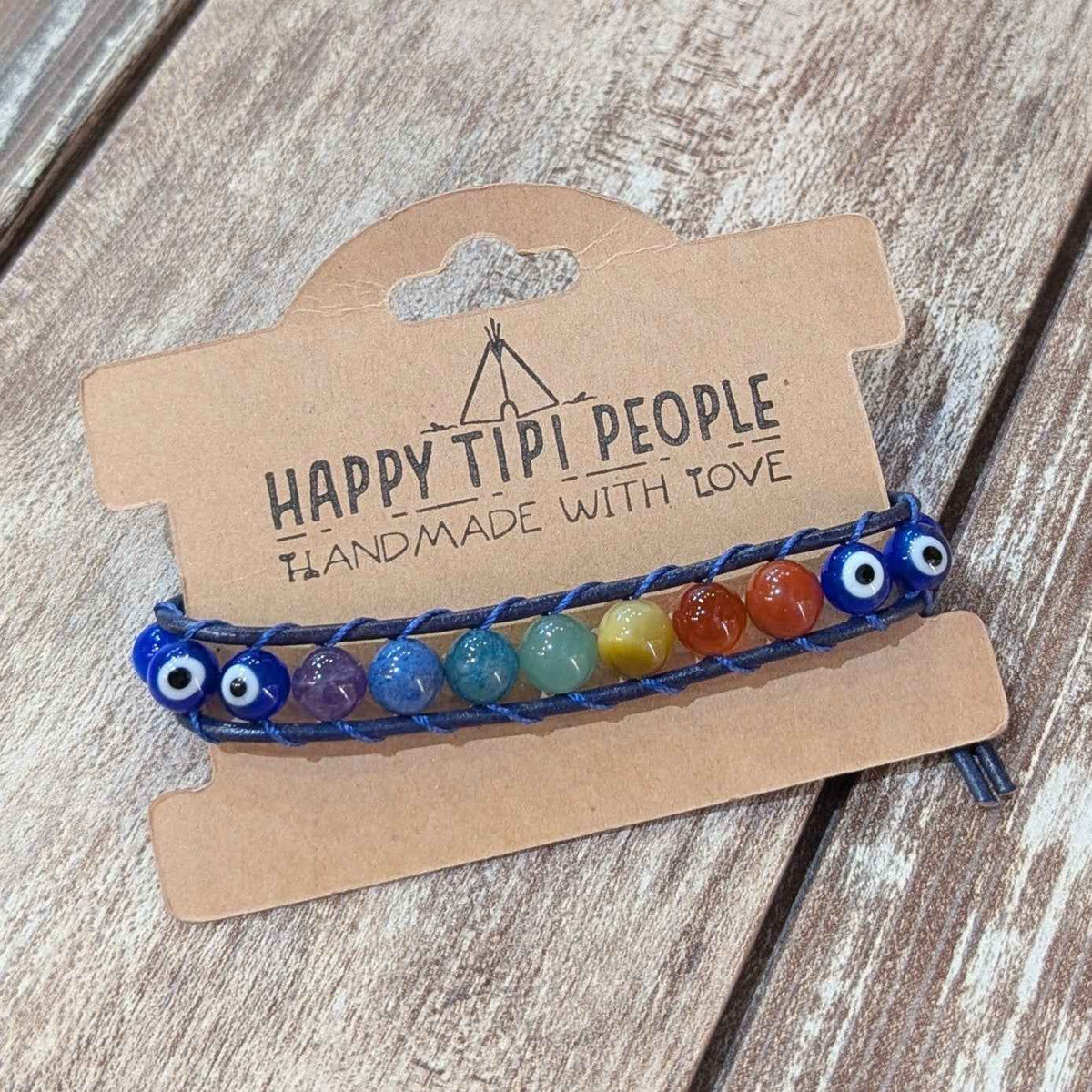 Evil Eye Chakra Gemstone Wrap Bracelet | 7-8.5"