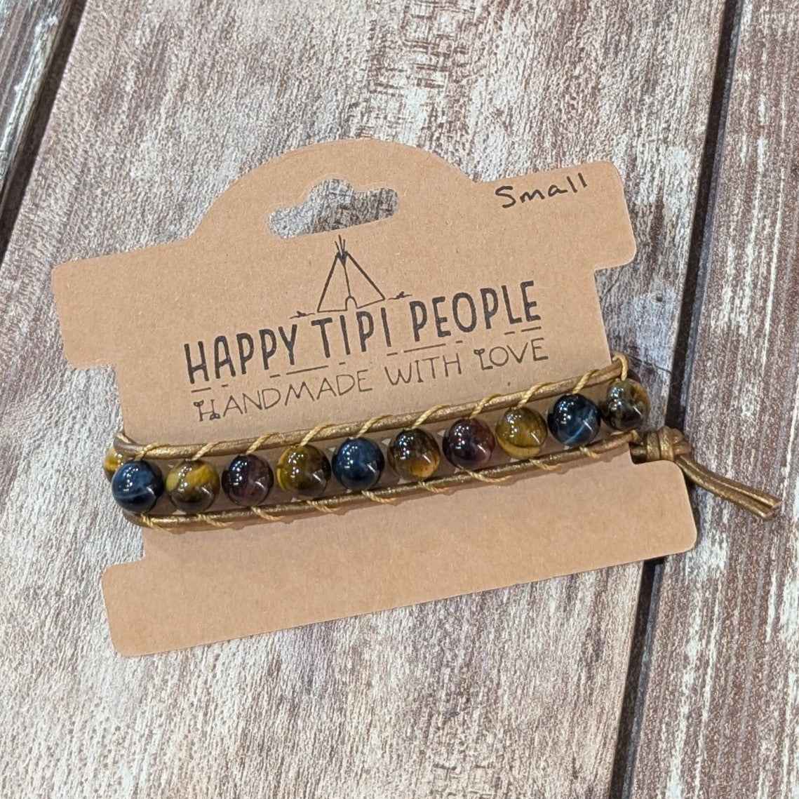 Tigers Eye Gold Red & Blue Combo Bracelet | 7-8"
