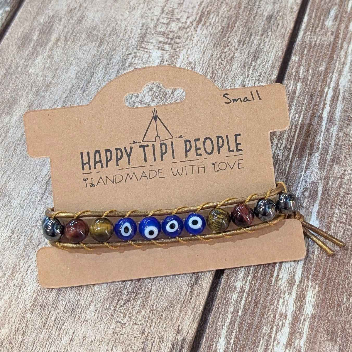 Evil Eye Bracelet With Hematite & Tigers Eye | 7-8"
