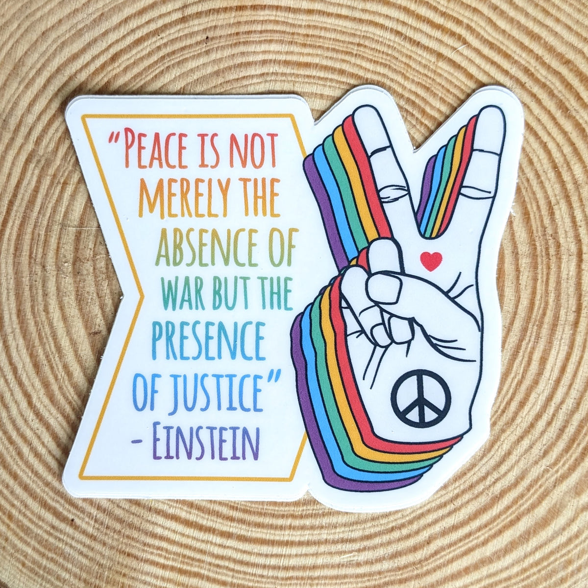 Peace &amp; Justice Vinyl Sticker