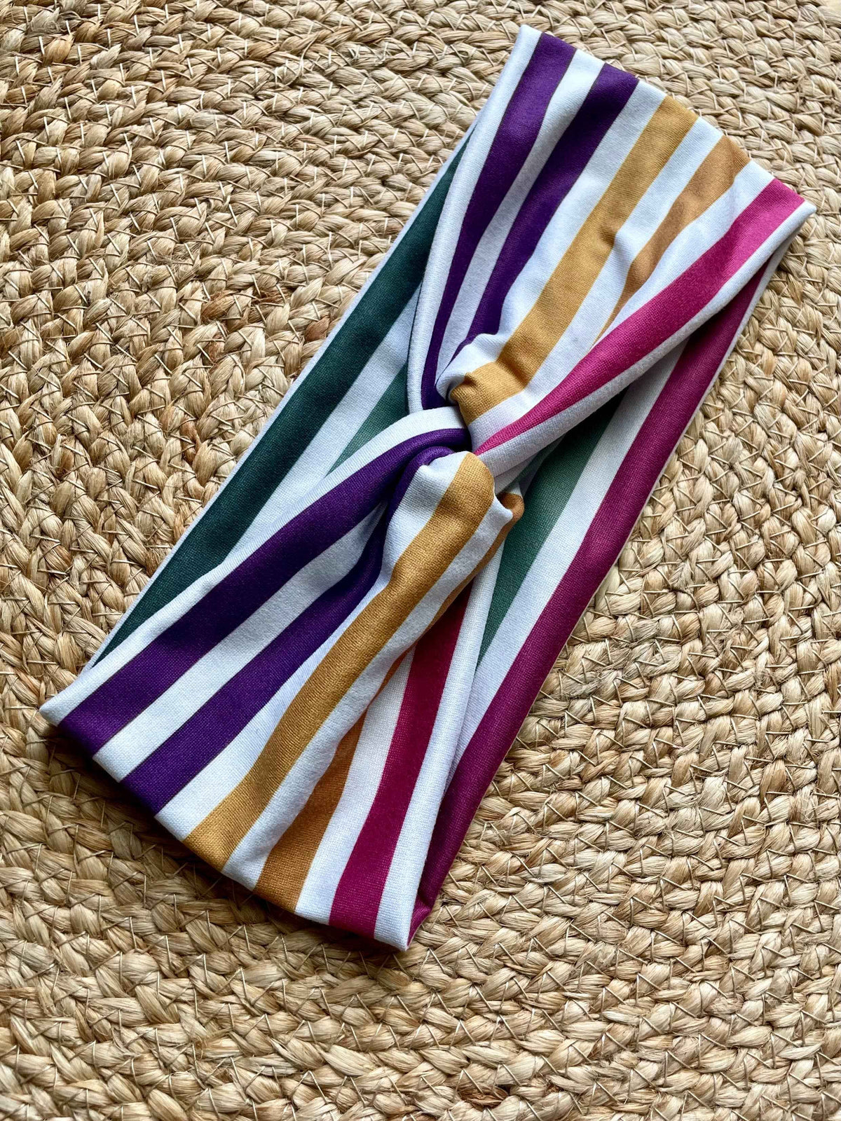Vibrant Stripes Knit Twist Headband