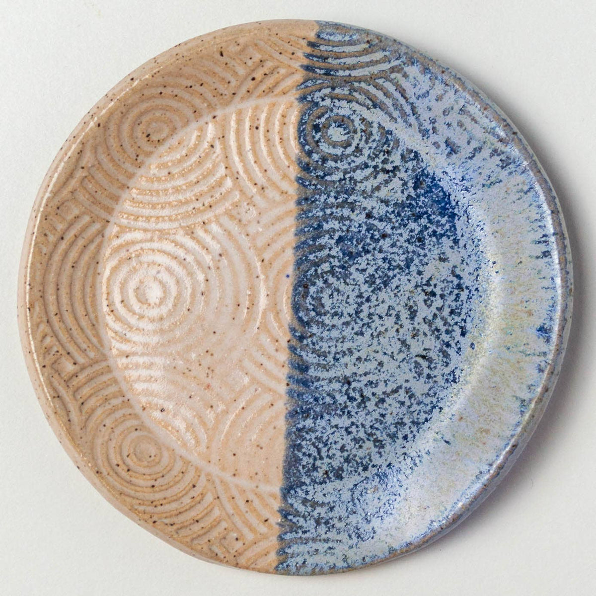 Spiral Blue and White Ceramic Kitchen Spoon Rest Handmade in Ohio
