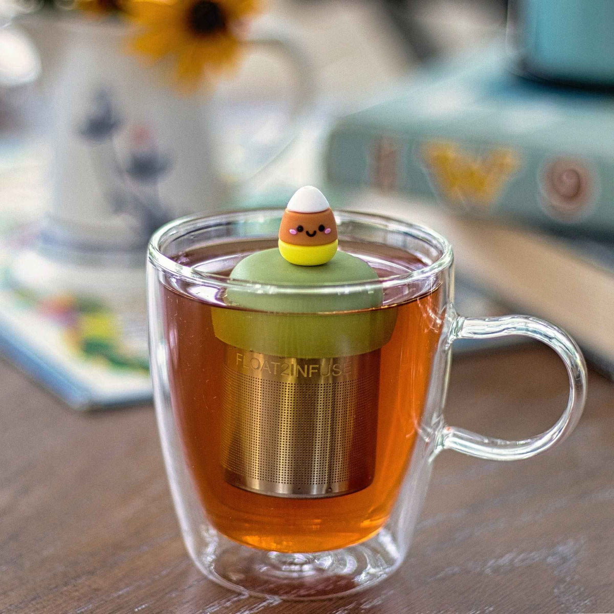 Candy Corn | Floating Tea Infuser | Green Base | Orange