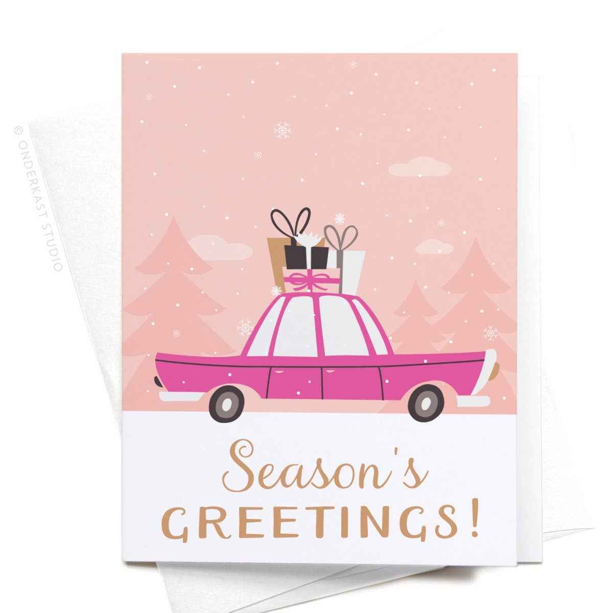 Season's Greetings Vintage Car Greeting Card