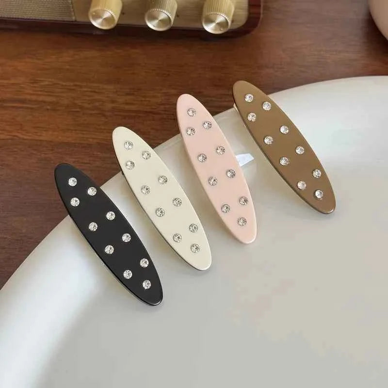 Oval Rhinestone Barrettes (Pair)