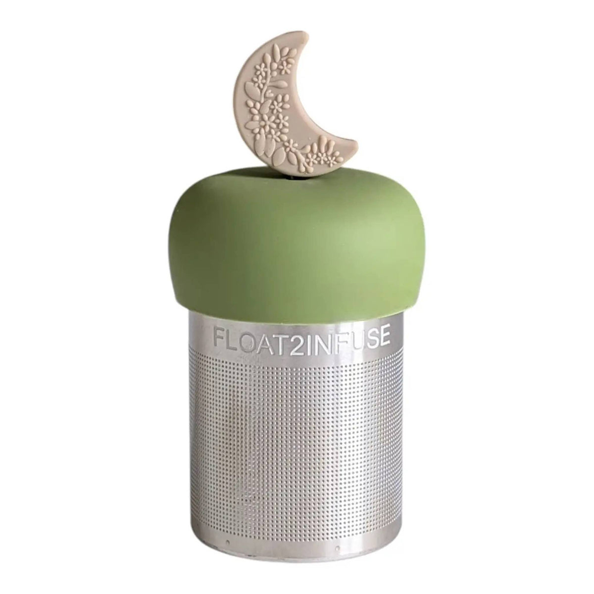 Beige Floral Crescent Moon | Floating Tea Steeper