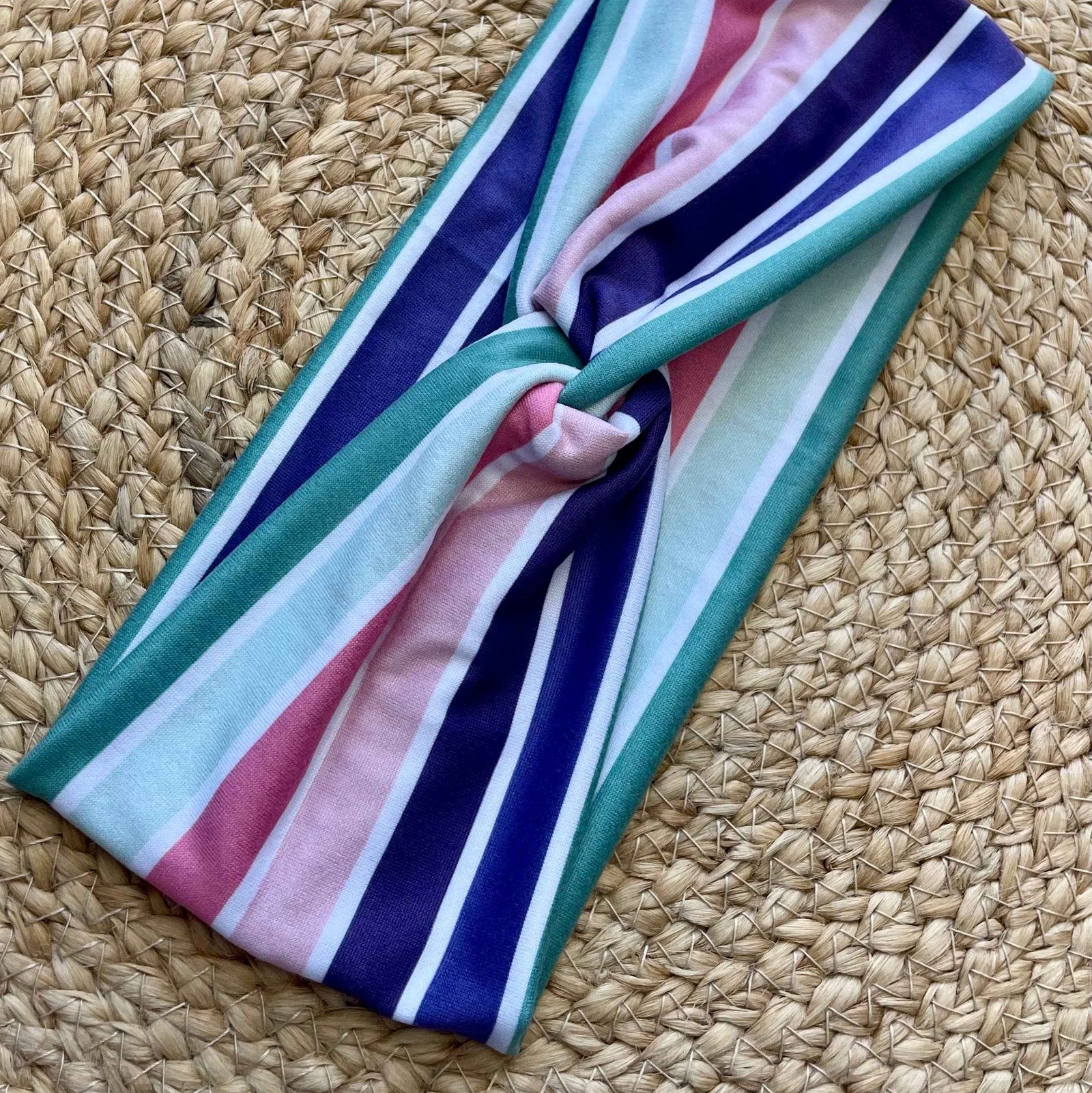 Jewel Stripe Knit Twist Headband *