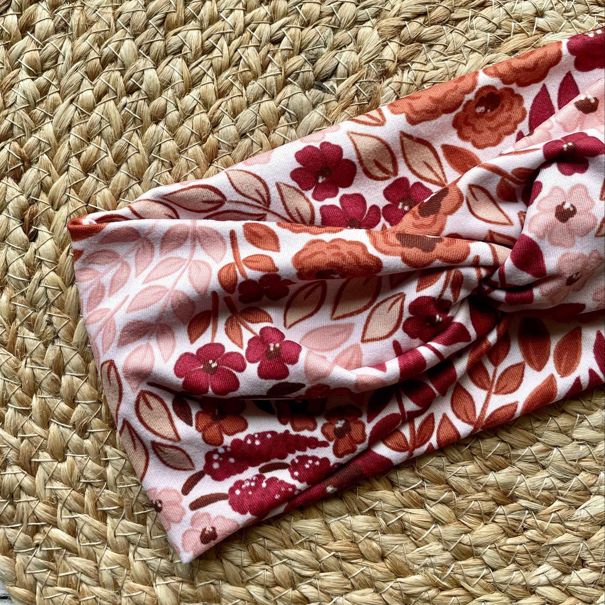 Blush Dried Floral Knit Twist Headband