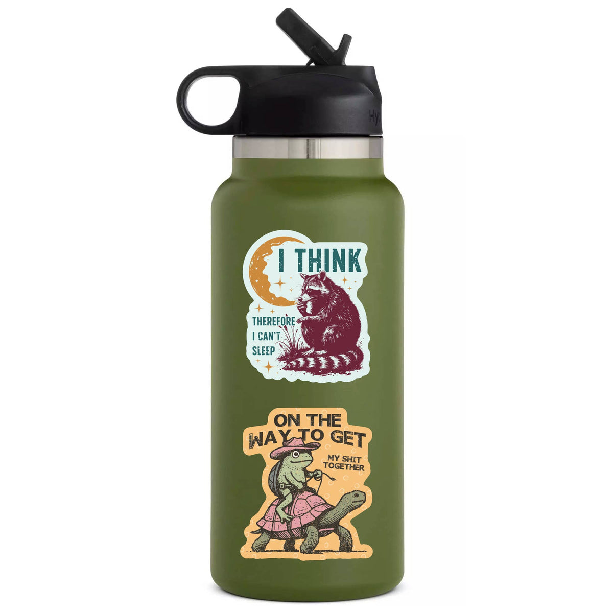 I Think Therefore I Can't Sleep Raccoon Vinyl Sticker