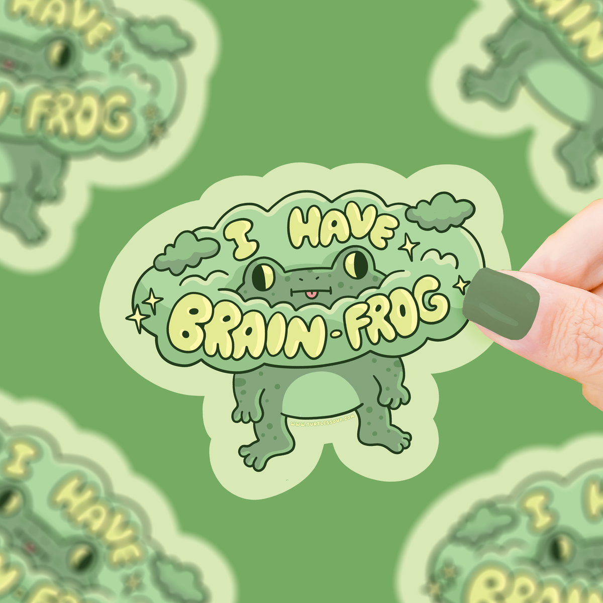 I Have Brain Frog Vinyl Sticker