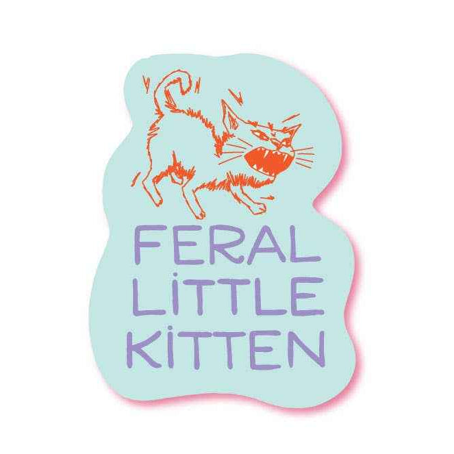 Feral Little Kitten Vinyl Waterproof Sticker