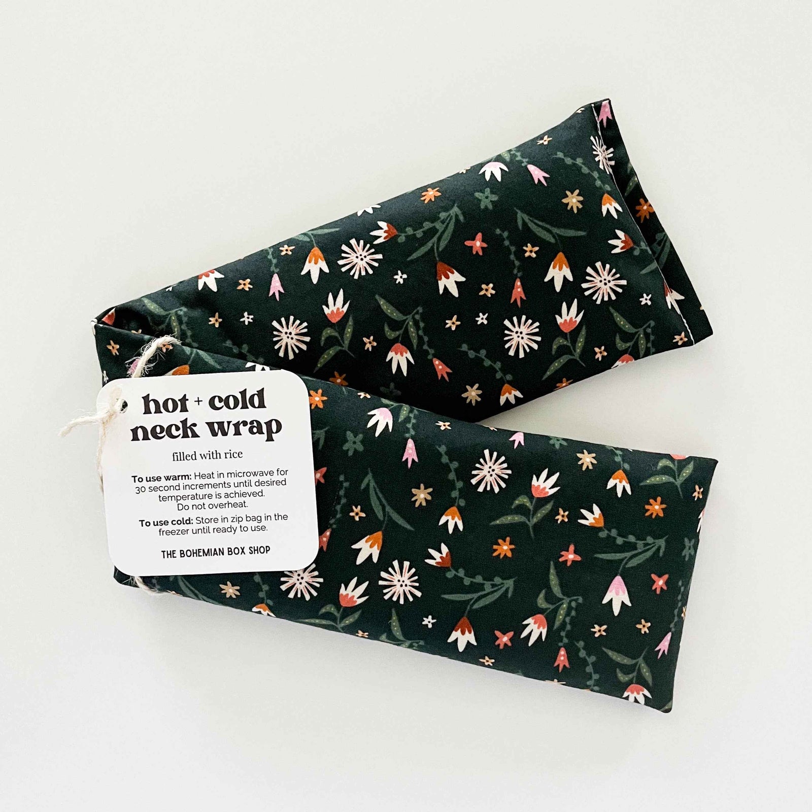 Hot & Cold Therapy Neck Wrap - Dark Green Floral