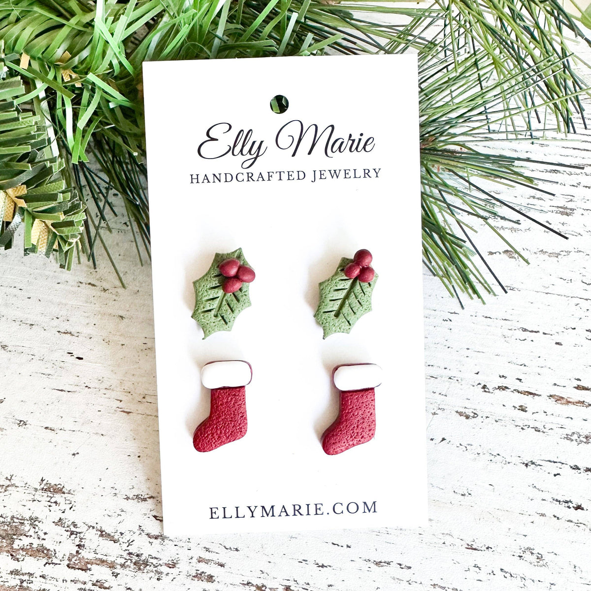 Holly Jolly Christmas Earrings Stud Set