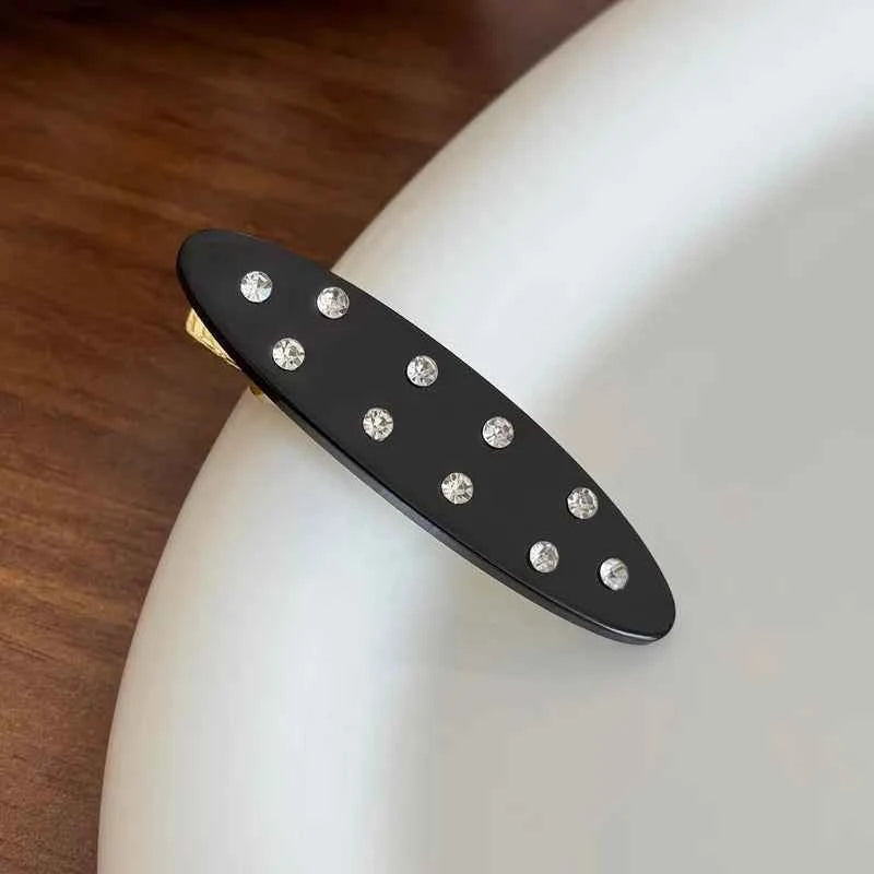 Oval Rhinestone Barrettes (Pair)