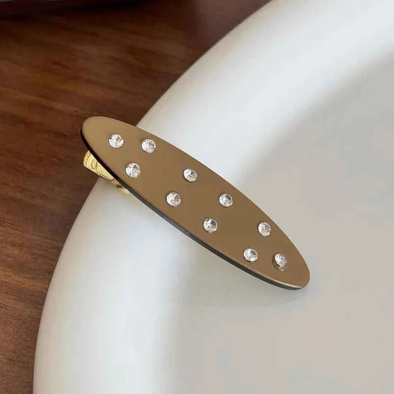 Oval Rhinestone Barrettes (Pair)