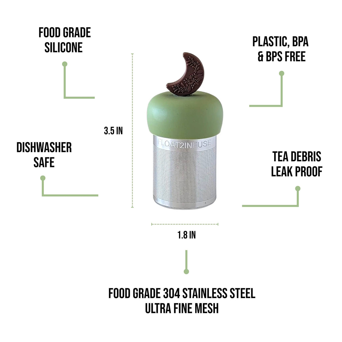 Brown Floral Crescent Moon | Floating Tea Infuser