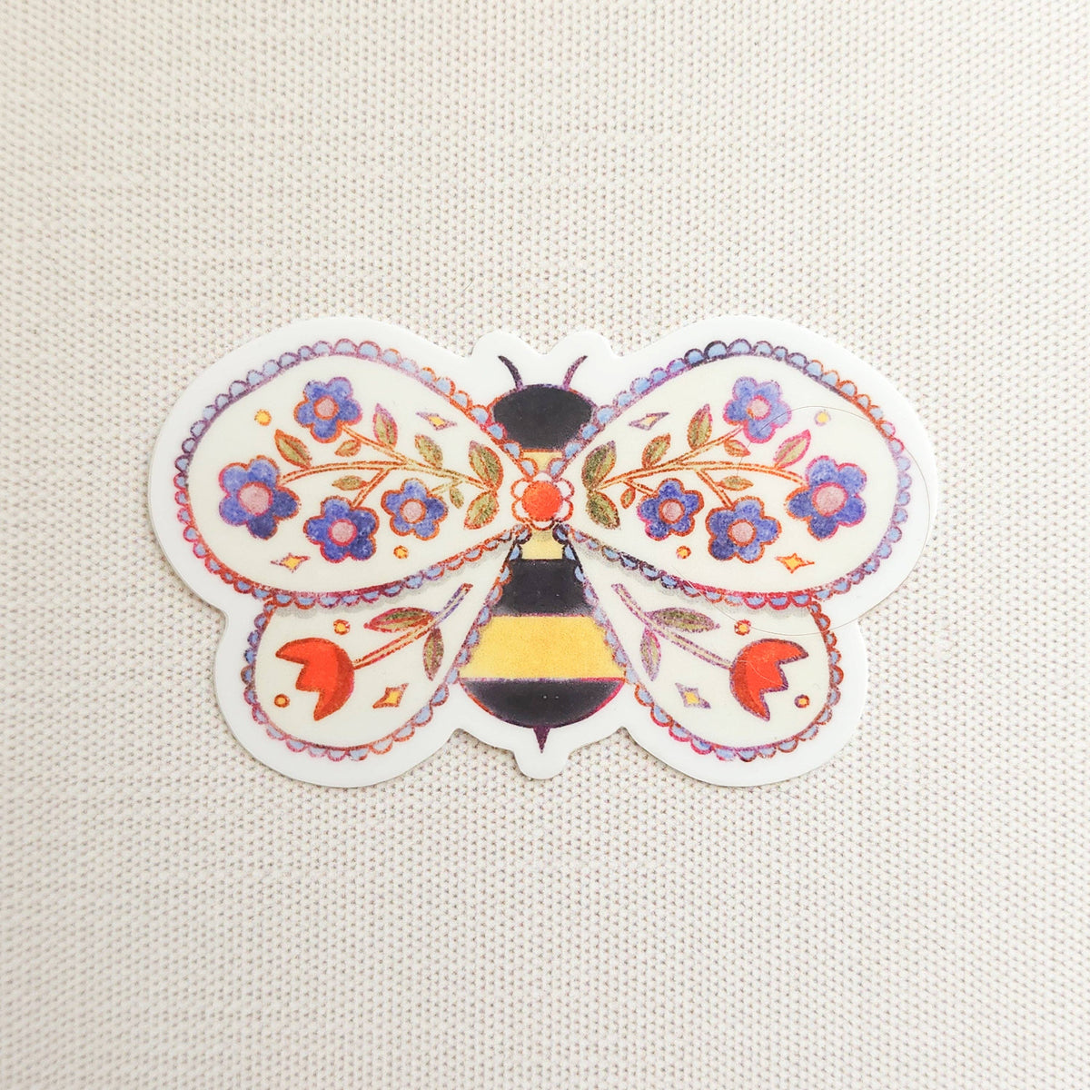 Floral bee sticker