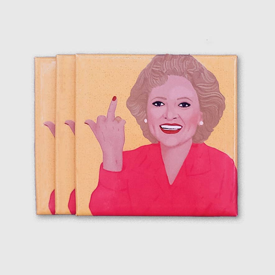 Betty White Flipping The Bird magnet
