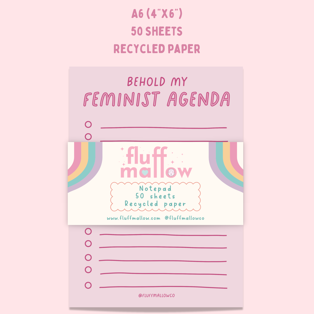 Feminist Agenda A6 Notepad (4&quot;x6&quot;)