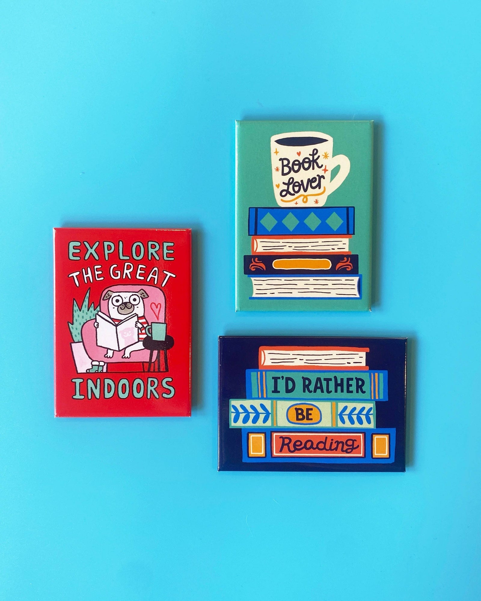 I'd Rather be Reading Rectangle Magnet