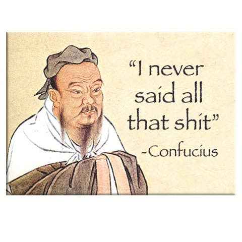 Never Said That Confucius Rectangle Magnet