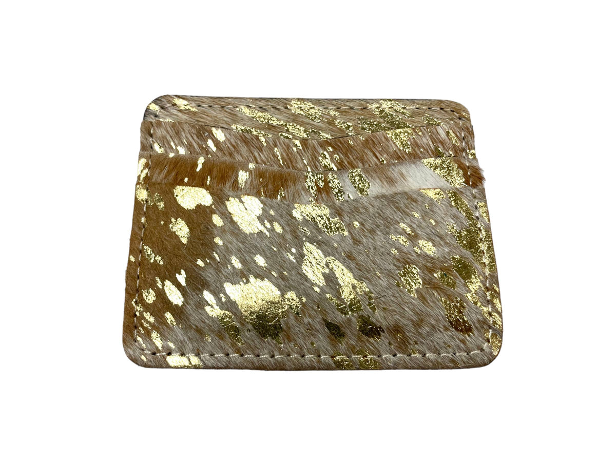 Gold Acid Wash on Natural Credit Card Wallet