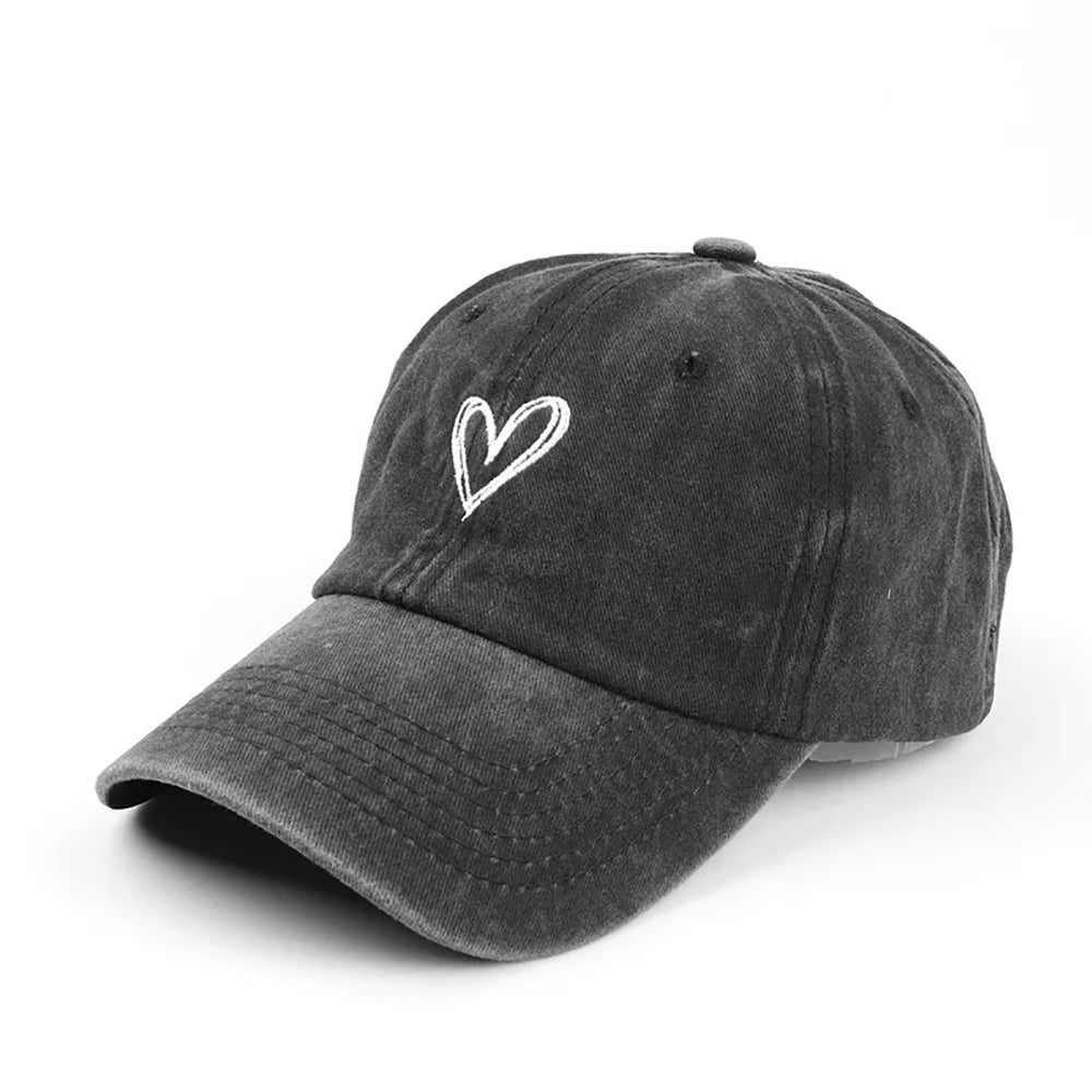 Embroidered Heart Baseball Cap