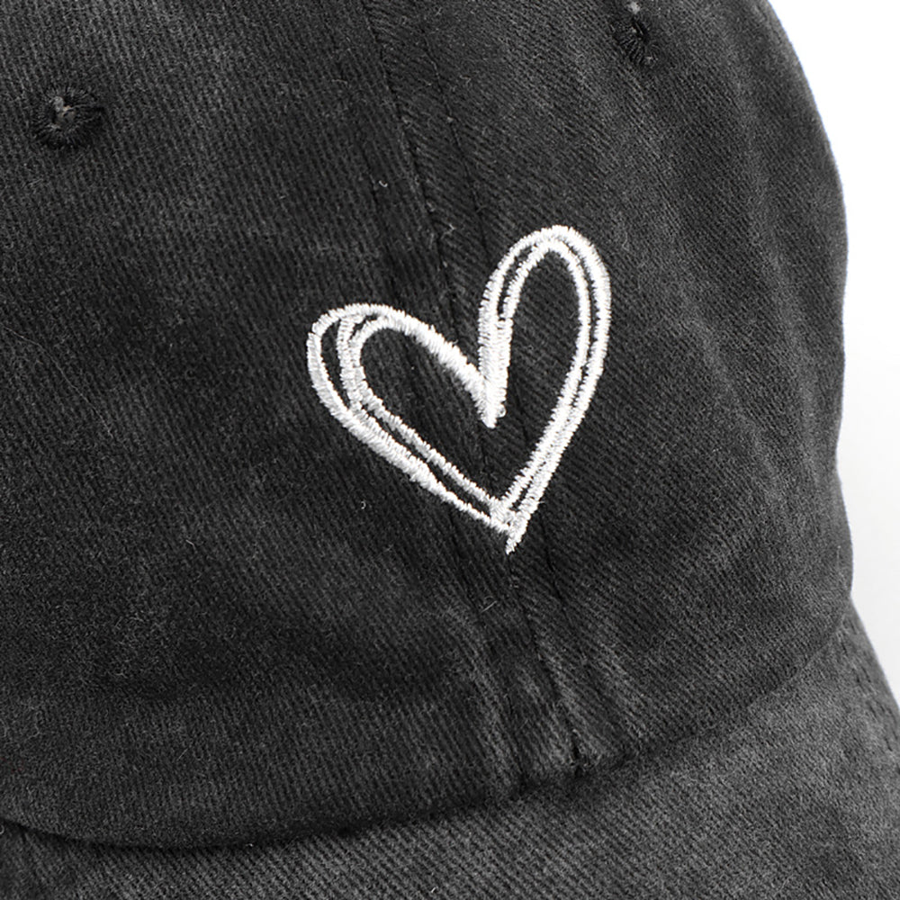 Embroidered Heart Baseball Cap