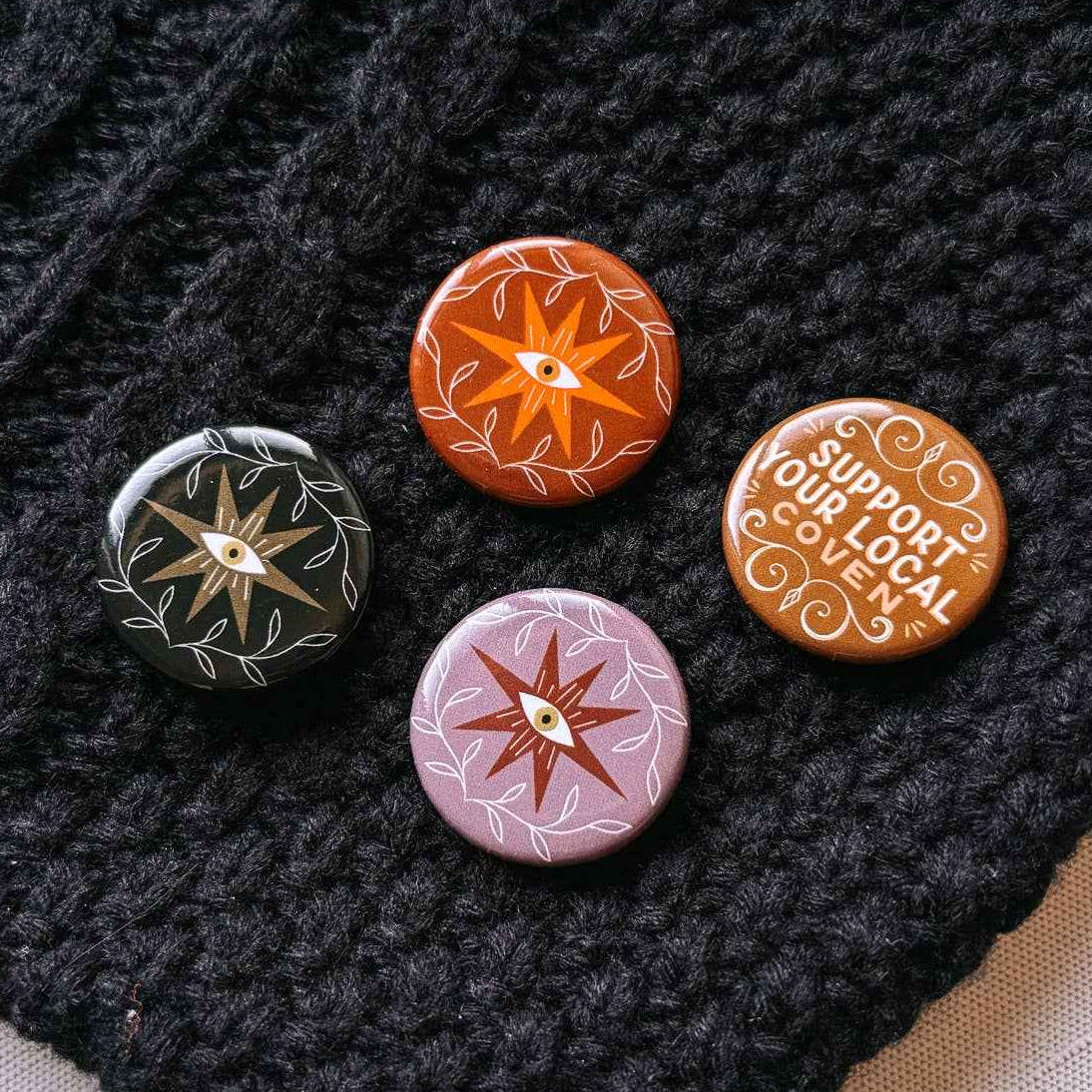 Button Pin: Evil Eye - Assorted Colors, 1.25"