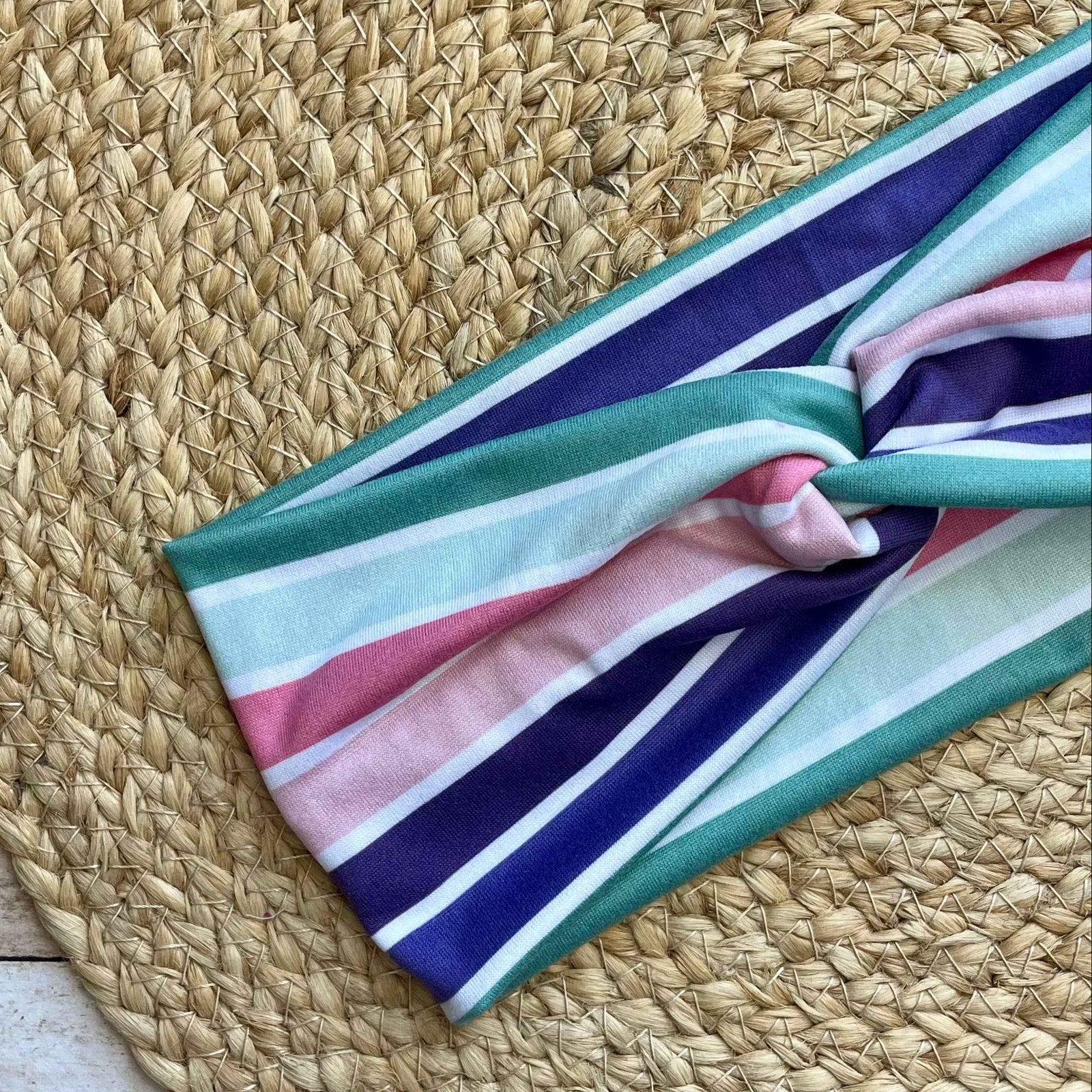 Jewel Stripe Knit Twist Headband *