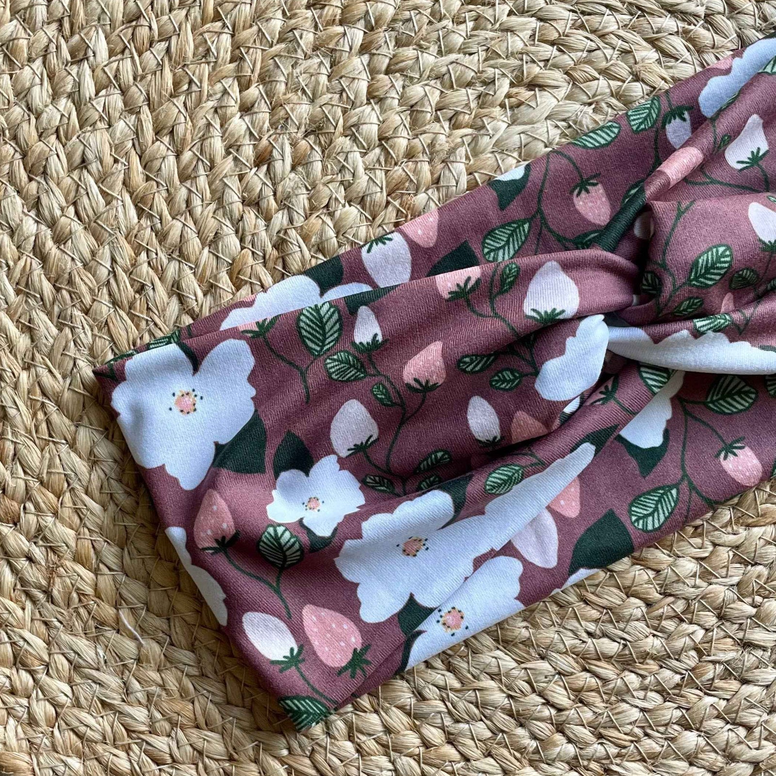 Strawberry Magnolia Knit Twist Headband