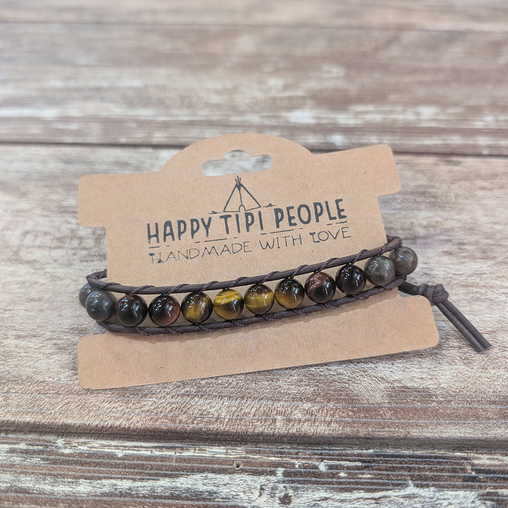 Chocolate Labradorite &amp; Tigers Eye Bracelet | 2 Sizes