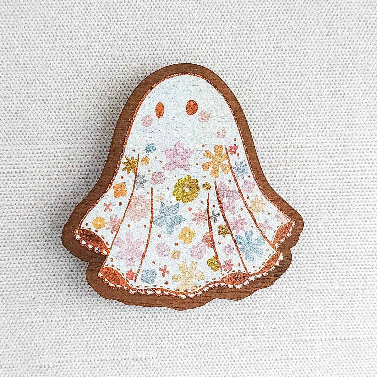 Floral ghost refrigerator magnet