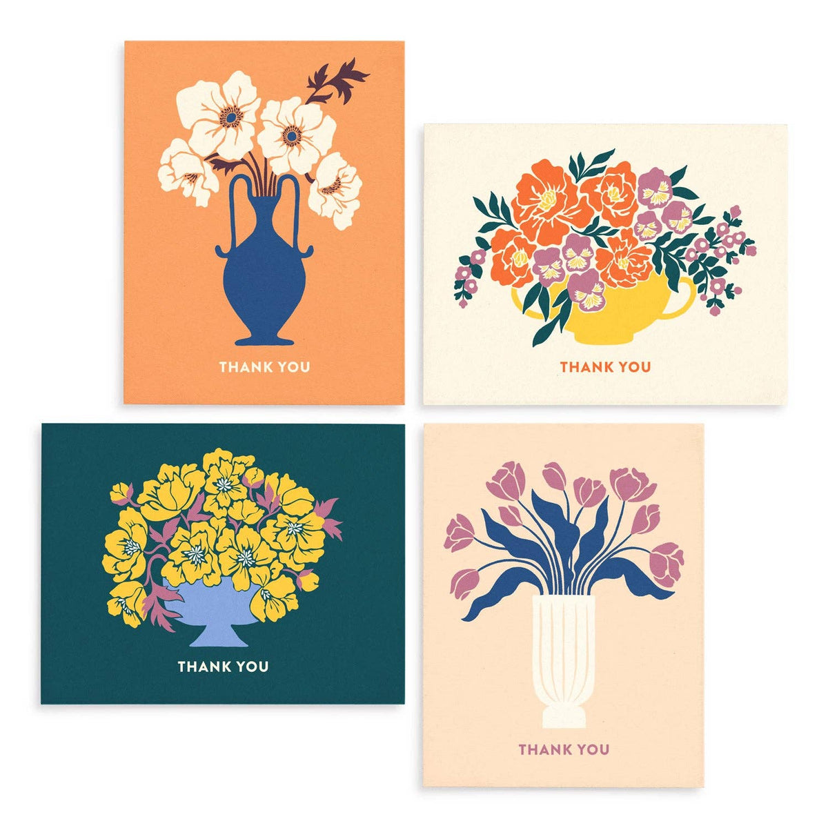 Flower Vase Thank You Card Set: Boxed Set of 8