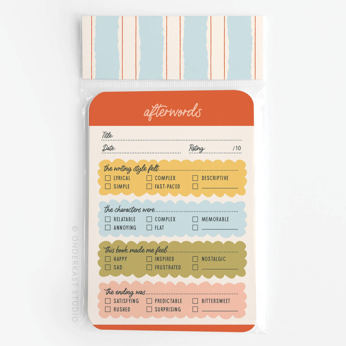 Afterwords Book Review Cards