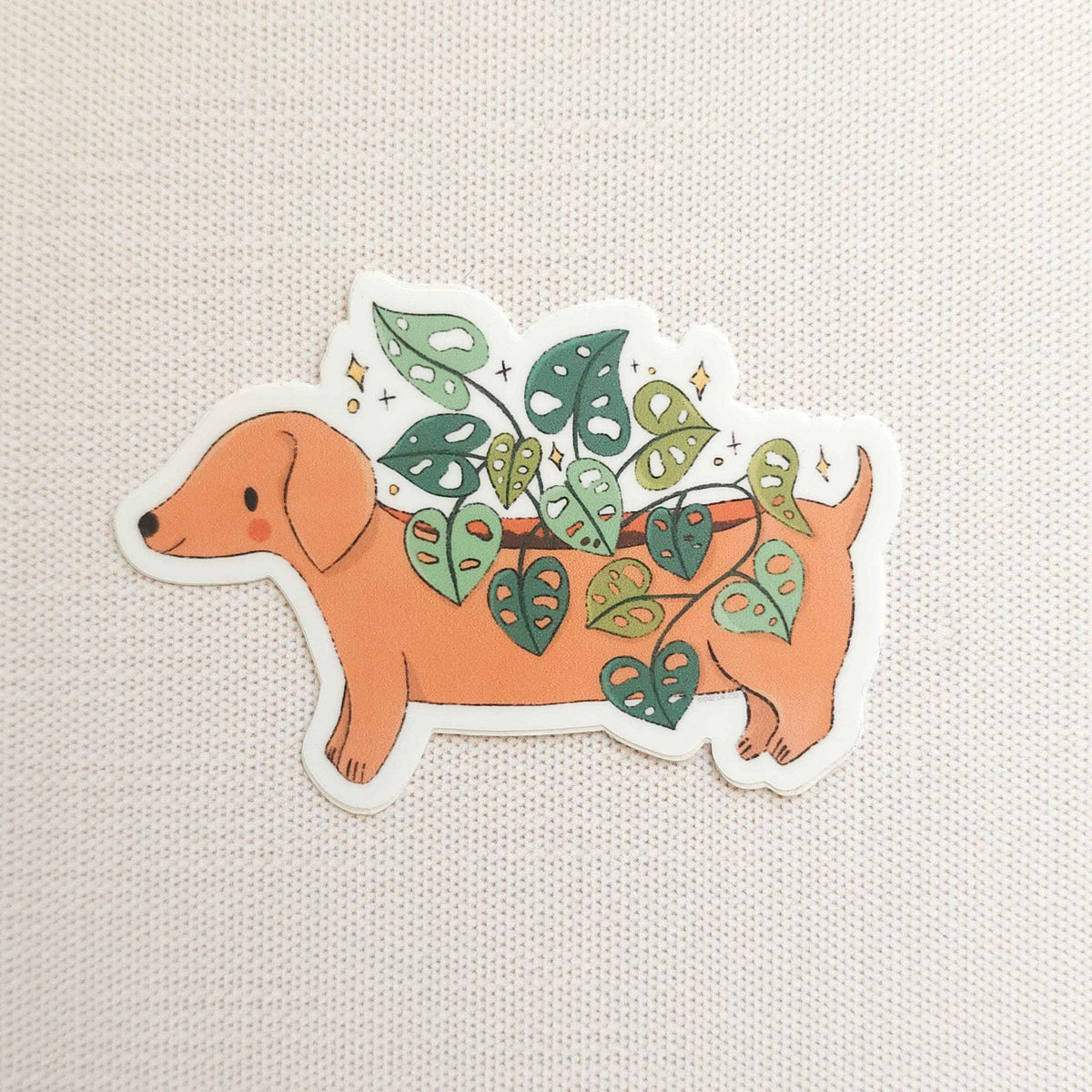 Dachshund planter vinyl sticker