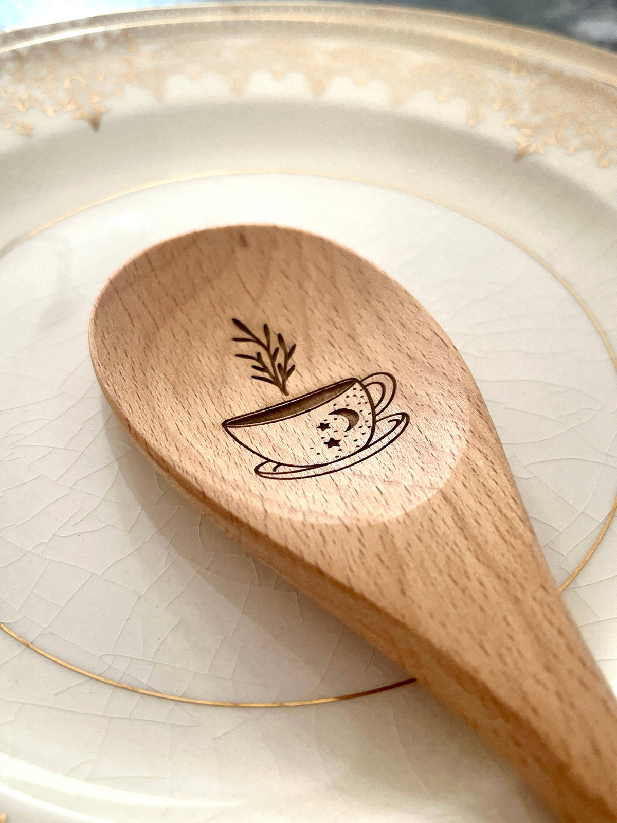Magical Herb Tea Wooden Serving Spoon