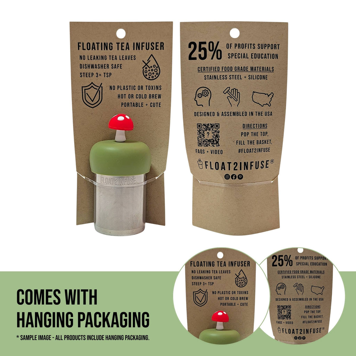 Coral Pink Daisy Floating Tea Steeper