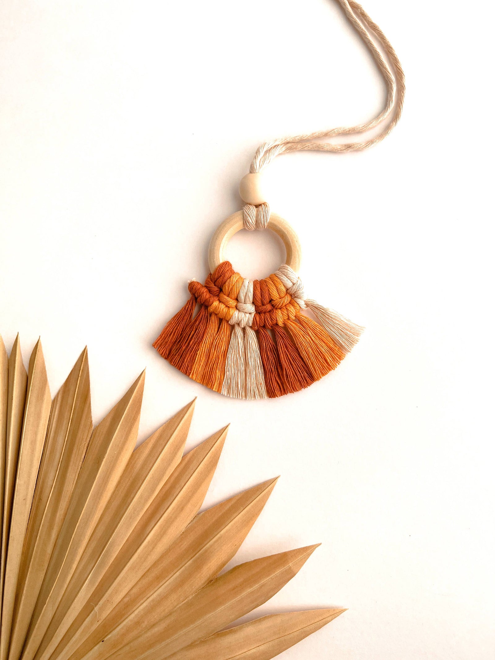 Macrame Car Charm Diffuser | Rear View Mirror Hanger