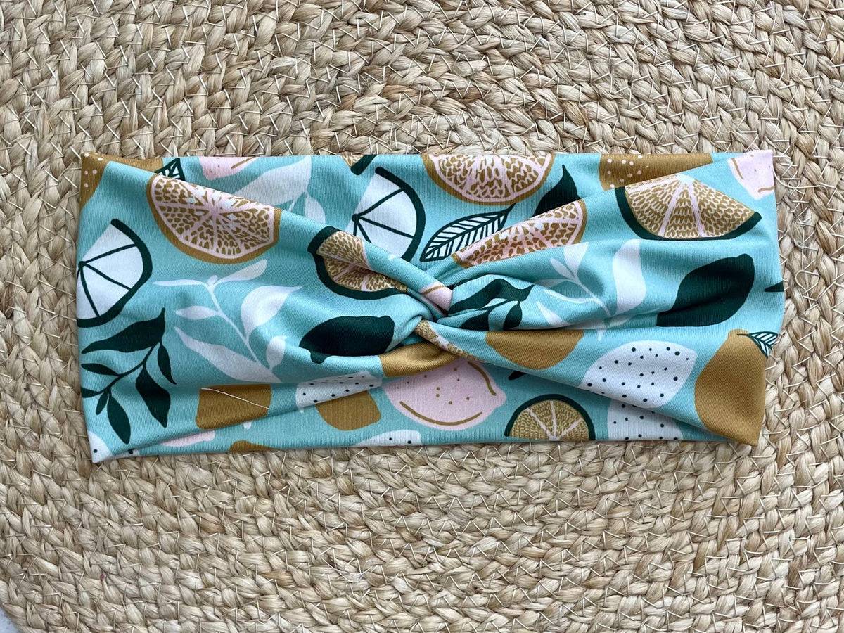 Lemon Lime Knit Twist Headband