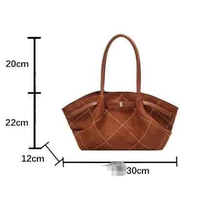 Diamond-Stitch Suede Slouch Tote Bag