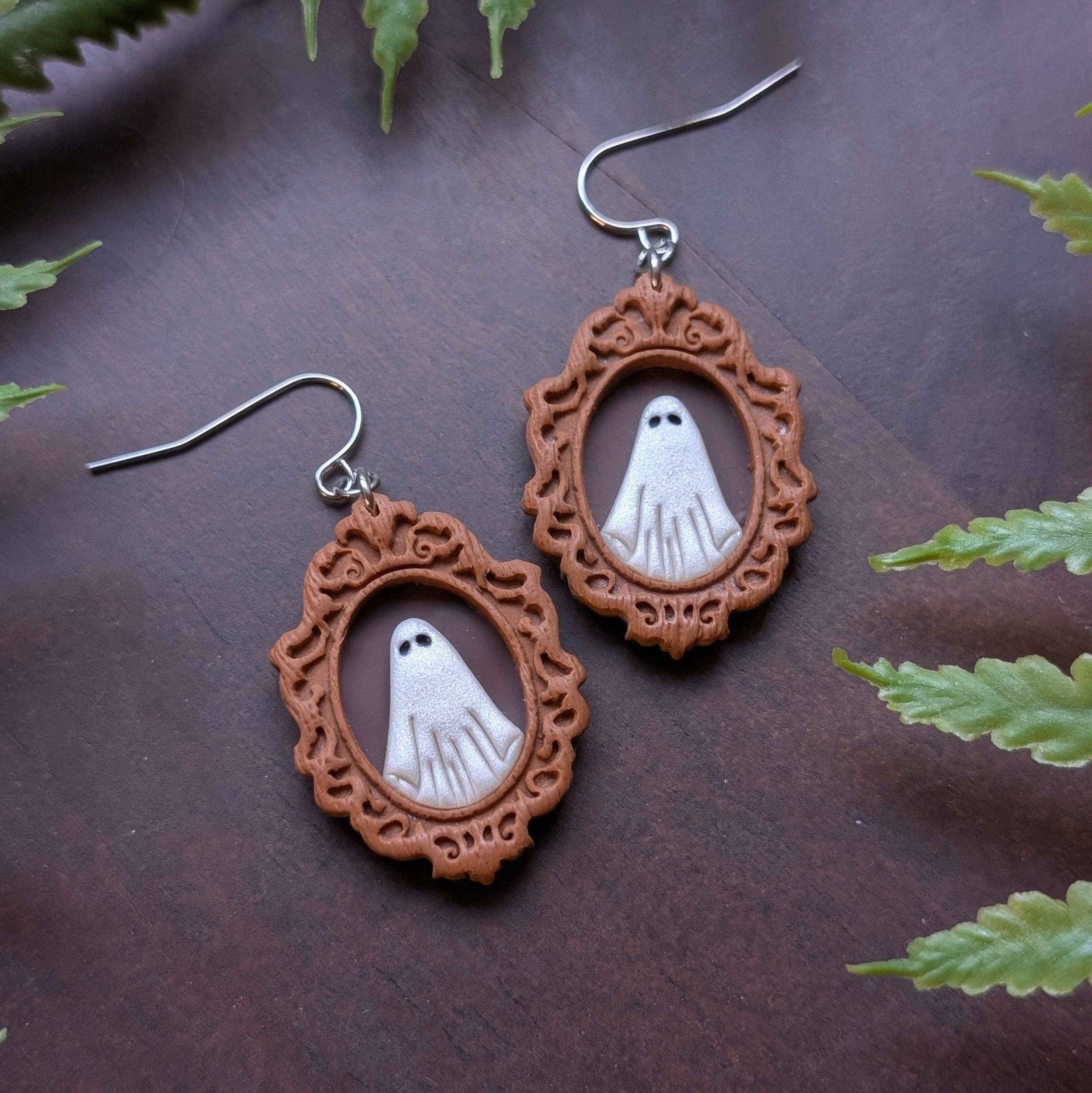 Framed Ghost Dangle Earrings